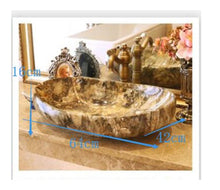 Load image into Gallery viewer, Decorative Brown Marble Design Bathroom Basin Top-mount - Ailime Designs