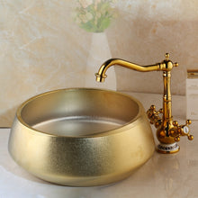 Load image into Gallery viewer, Decorative Light Gold Bathroom Basin Top-mount Sinks - Ailime Designs