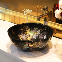 Load image into Gallery viewer, Best Decorative Multi Black Scallop Basin Sinks - Ailime Designs