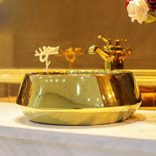 Load image into Gallery viewer, Gold Plated Bathroom Basin Sinks - Ailime Designs