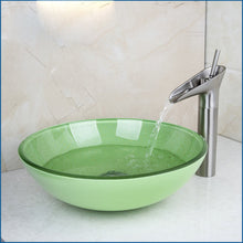 Load image into Gallery viewer, Beautiful Green Waterfall Deck Mount Basin Sink Set - Ailime Designs