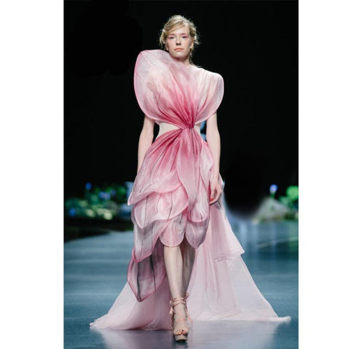 Haute Couture Tulip Design Ombre Design Evening Gown - Ailime Designs