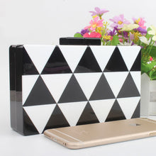 Load image into Gallery viewer, Black &amp; White Women&#39;s Acrylic Clutch Purse - Ailime Designs