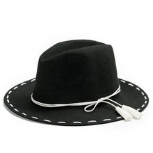 Load image into Gallery viewer, Black Stylish Fedora Brim Hats For Women - Ailime Designs - Ailime Designs