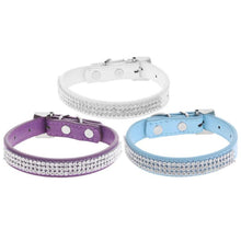 Load image into Gallery viewer, Dog Rhinestone Soft Leather Collars - Ailime Designs