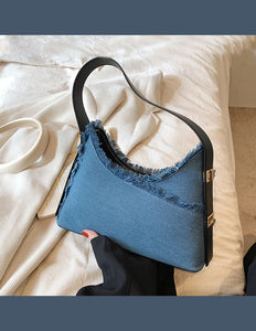 Denim Summer Time Fringe Design Handbag - Ailime Designs