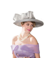 Load image into Gallery viewer, Royalty Grey Ladies Fine Quality Elegant Brim Hats - Ailime Designs