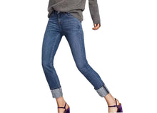 Load image into Gallery viewer, Women&#39;s Loose Comfort Denim Jeans w/ Pearl Detail Design Ankle Cuffs - Ailime Designs