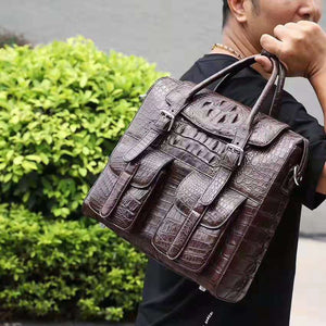 100% Genuine Crocodile Leather Skin Briefcases - Ailime Designs