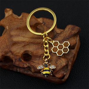 Bee Charms Rhinestone Keychain Holders - Purse Accessories
