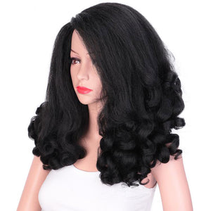 Curly Black Thick Synthetic Texture Style Wigs -  Ailime Designs