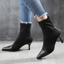 Load image into Gallery viewer, Women&#39;s Two-toned Stretch Design Ankle Boots