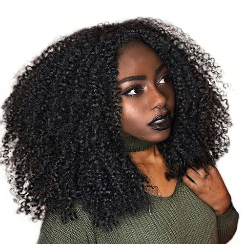 Kinky Curly Black Synthetic Black Curly Wigs -  Ailime Designs