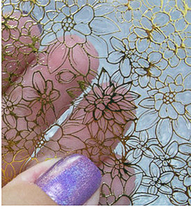 Embossed Gold 3D Nail Stickers - Ailime Designs - Ailime Designs