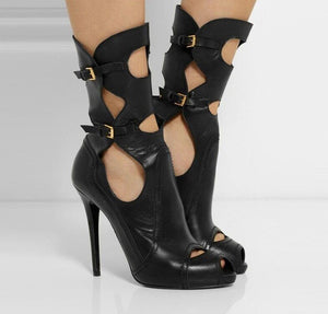 Women's Gladiator Hollow-cut design Ankle Boots