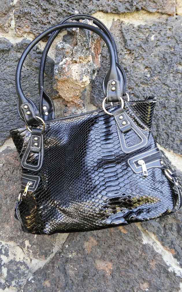 Women's Tote Style Snake Skin Print Design Handbags - Ailime Designs