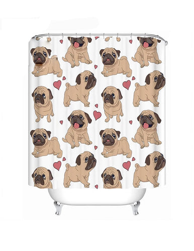 Pug Dog Kids Shower Curtains - Ailime Designs