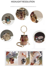 Load image into Gallery viewer, Women&#39;s Tassel Cylindrical Design Woven Purses
