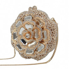 Load image into Gallery viewer, Glass Inlay Rose Bud Crystal Design Evening bags - Ailime Designs