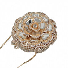 Load image into Gallery viewer, Glass Inlay Rose Bud Crystal Design Evening bags - Ailime Designs