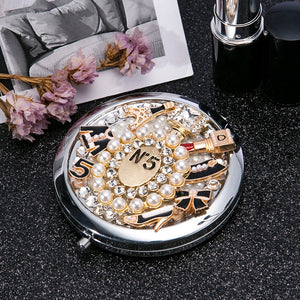 Women's Portable Compact Pearl Design Purse Mirrors - Ailime Designs