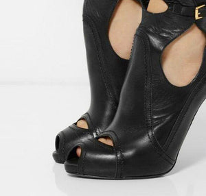 Women's Gladiator Hollow-cut design Ankle Boots