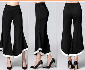 Plus Size Beauties Wide Bell Leg Ankle Pants - Ailime Designs
