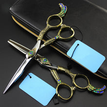 Load image into Gallery viewer, Barber Peacock Carved Design Hair Cutting Scissors – Ailime Designs