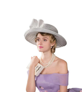 Royalty Grey Ladies Fine Quality Elegant Brim Hats - Ailime Designs