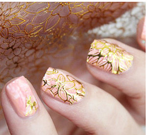 Embossed Gold 3D Nail Stickers - Ailime Designs - Ailime Designs