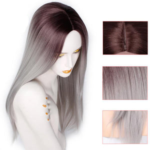 Best Straight Ombre Blue Synthetic Kanekalon Hair Wigs -  Ailime Designs