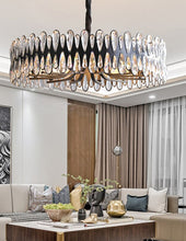Load image into Gallery viewer, Round Crystal Black Tooth Design Chandelier Light Fixtures