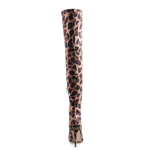 Women's Sexy Leopard Print Design Thigh High Boots