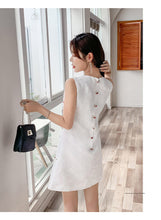 Load image into Gallery viewer, Women&#39;s Sleeveless White Floral Kaleidoscope Applique Design Dresses