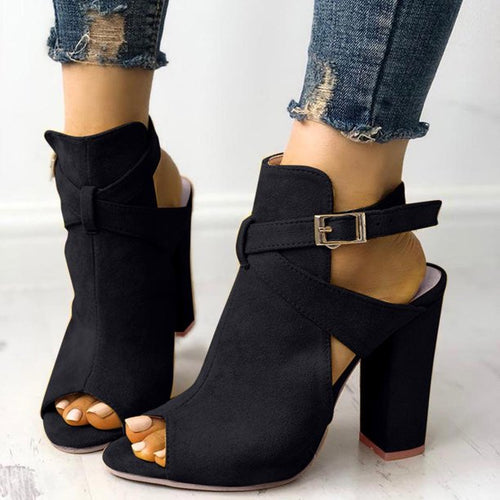 Women's Cross-Strap Peep Toe High Heels - Ailime Designs