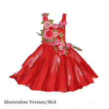 Load image into Gallery viewer, Children&#39;s Floral Applique Design Dresses - Ailime Designs - Ailime Designs