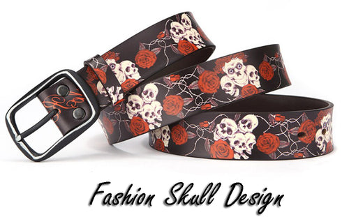 Women's Skull Print Design Belts