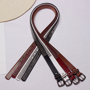 Stylish Women's PU Leather Cummerbund Rivet Belts