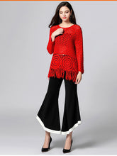 Load image into Gallery viewer, Plus Size Beauties Wide Bell Leg Ankle Pants - Ailime Designs