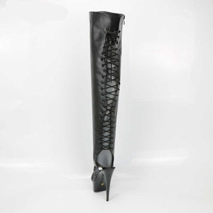 Women's High Platform Knee High Leather Skin Boots