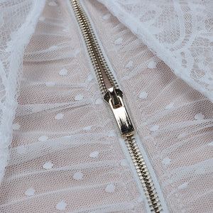 Women's Bandeau Lace Ruffle Design Bodycon Dresses - Ailime Designs