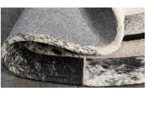 Oval Slice Diamond Design Leather Skin Area Rugs