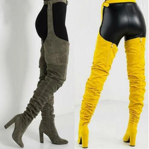 Women's Chaps Design Thigh High Boots - Ailime Designs
