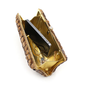 Crackle Gold Stone Design Evening Bags - Ailime Designs