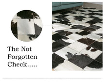 Load image into Gallery viewer, Black &amp; White Leather Skin Block Print Design Area Rugs