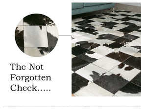 Black & White Leather Skin Block Print Design Area Rugs