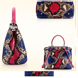 100% Genuine Sky Blue Python Snake Leather Skin Handbags - Ailime Designs