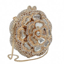Load image into Gallery viewer, Glass Inlay Rose Bud Crystal Design Evening bags - Ailime Designs