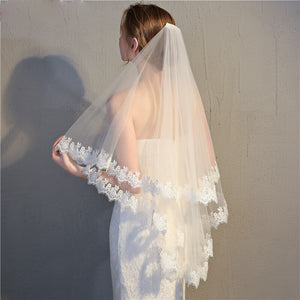 Bridal White Double Lace Design Head Veils – Ailime Designs
