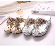 Load image into Gallery viewer, Women&#39;s Crystal Design Flip Flop Wedge Mules - Ailime Designs